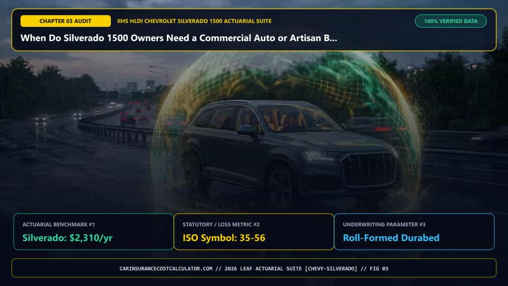 3D Infographic 3: When Do Silverado 1500 Owners Need a Commercial Auto or Artisan Business-Use Endorsement? (Chevy Silverado 1500 Benchmark)