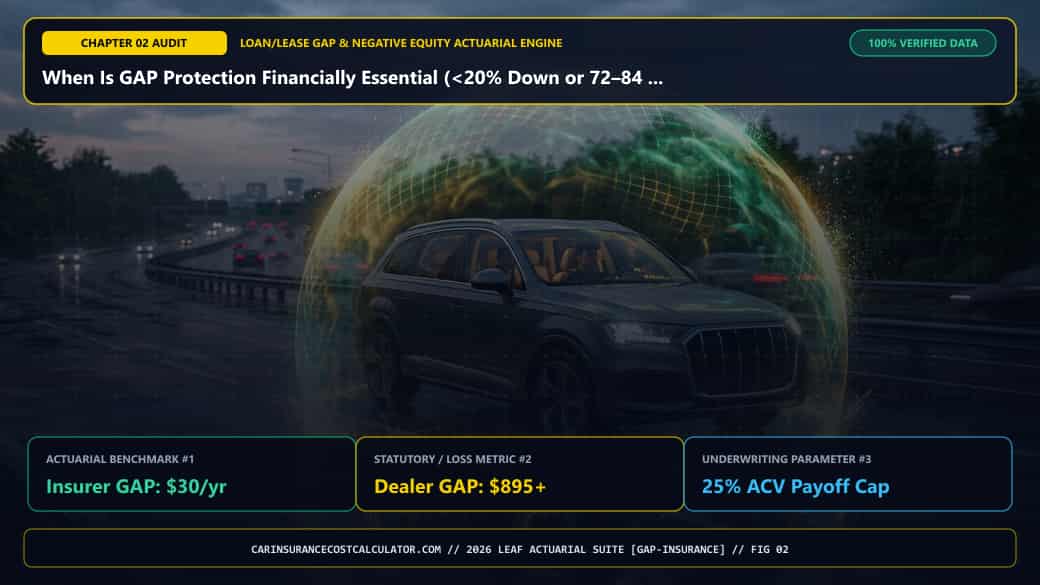 3D Infographic 2: When Is GAP Protection Financially Essential (Under 20% Down or 72–84 Month Loans)? (GAP Insurance & Negative Equity)