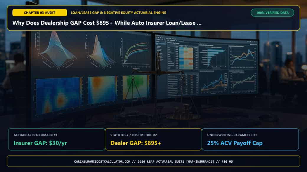 3D Infographic 3: Why Does Dealership GAP Cost $895+ While Auto Insurer Loan/Lease Payoff Costs $30/Year? (GAP Insurance & Negative Equity)