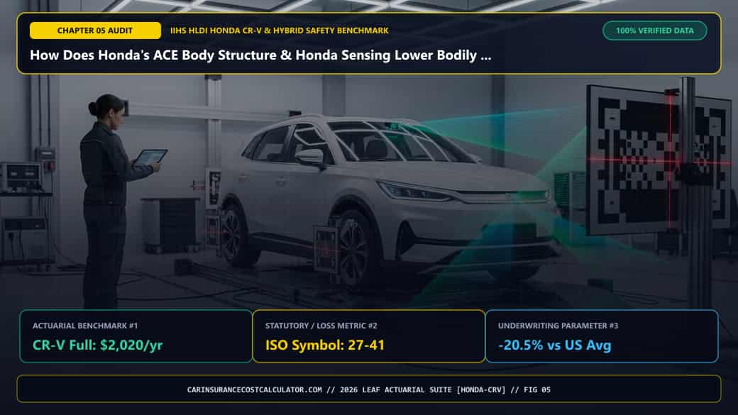 3D Infographic 5: How Does Honda's ACE Body Structure & Honda Sensing Lower Bodily Injury Rates? (Honda CR-V Insurance Benchmark)