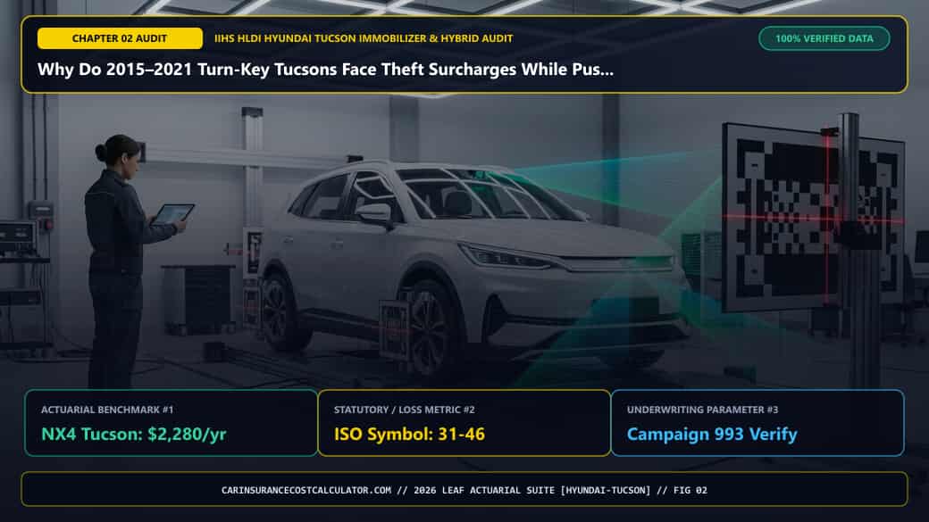 3D Infographic 2: Why Do 2015–2021 Turn-Key Tucsons Face Theft Surcharges While Push-Button Models Do Not? (Hyundai Tucson & Immobilizer Guide)
