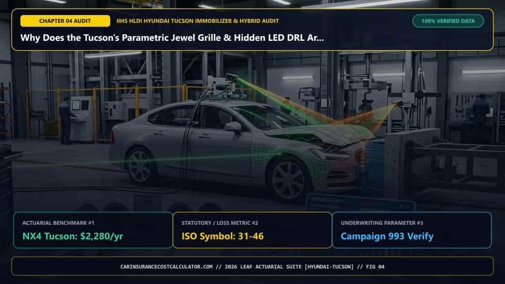 3D Infographic 4: Why Does the Tucson's Parametric Jewel Grille & Hidden LED DRL Array Increase Front Collision Costs? (Hyundai Tucson & Immobilizer Guide)