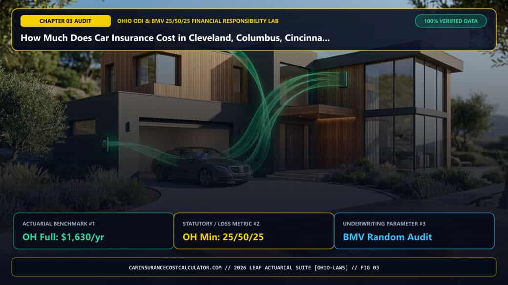3D Infographic 3: How Much Does Car Insurance Cost in Cleveland, Columbus, Cincinnati, and Rural Ohio? (Ohio 25/50/25 & BMV Guide)