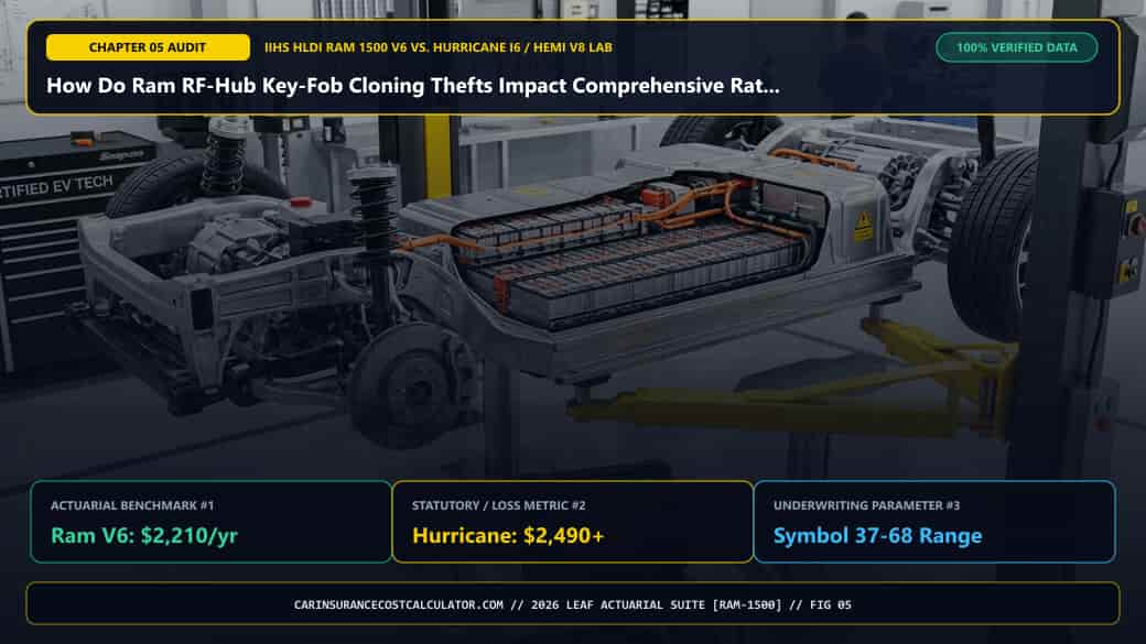 3D Infographic 5: How Do Ram RF-Hub Key-Fob Cloning Thefts Impact Comprehensive Rates in Texas and Michigan? (Ram 1500 V6 vs. Hurricane/HEMI)