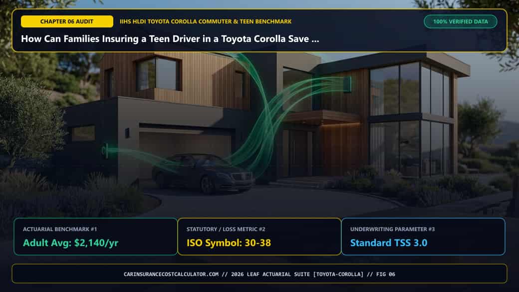 3D Infographic 6: How Can Families Insuring a Teen Driver in a Toyota Corolla Save $1,200+ Per Year? (Toyota Corolla Commuter & Teen)