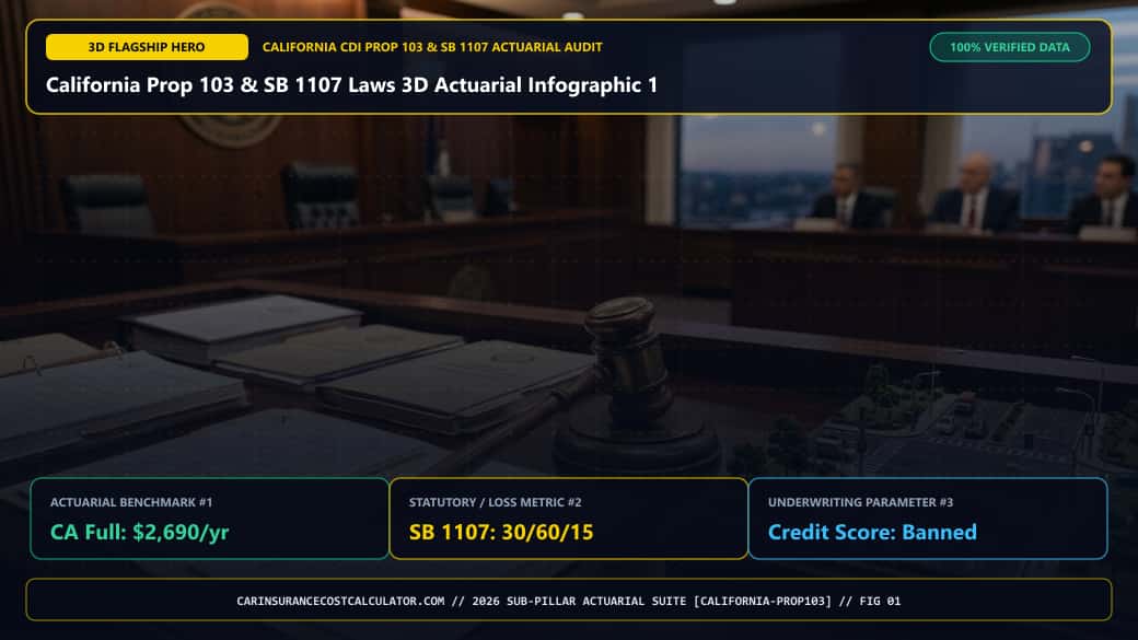 California Prop 103 & SB 1107 Laws 3D Actuarial Infographic 1 — How Does California Proposition 103 Force Insurers to Price Your Policy