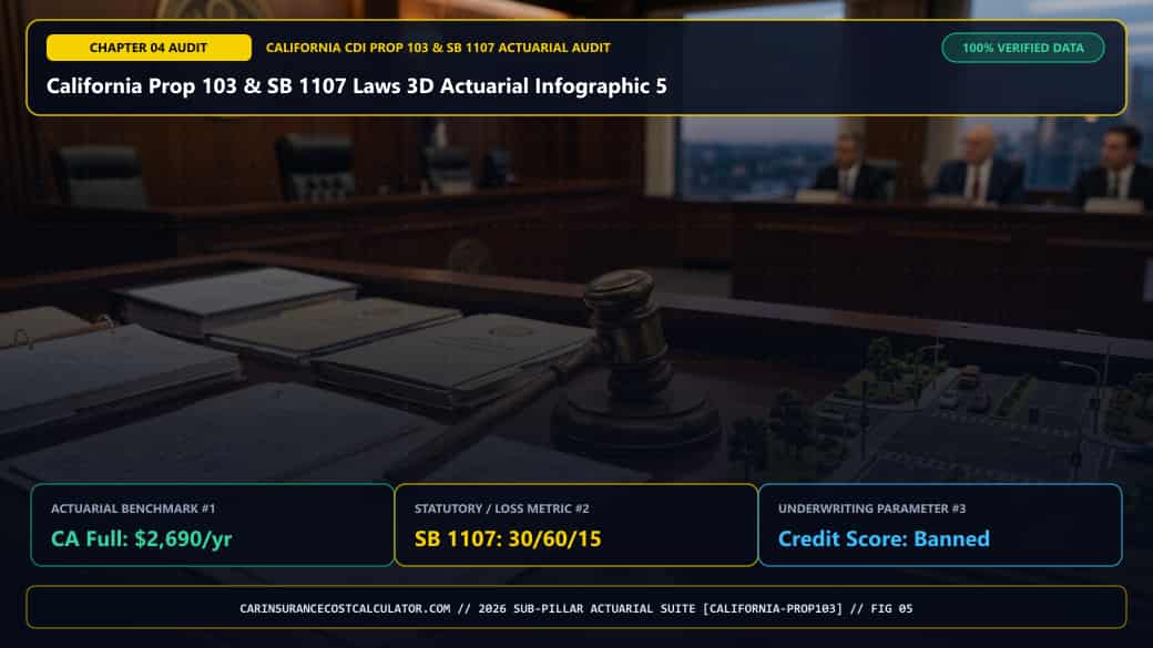 California Prop 103 & SB 1107 Laws 3D Actuarial Infographic 5 — How Does California Verify Annual Mileage Brackets Under 10 CCR § 2632.5