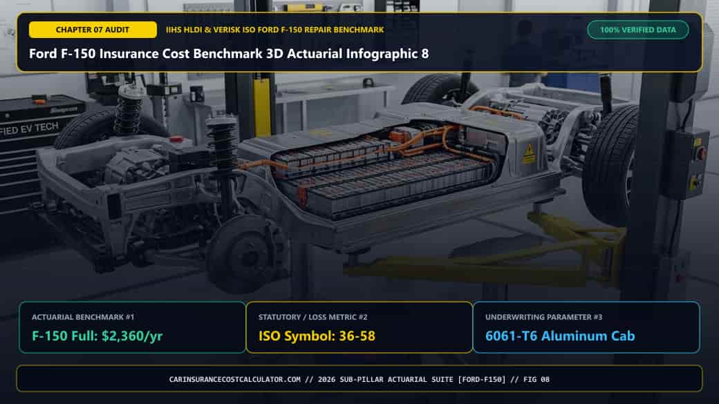 Ford F-150 Insurance Cost Benchmark 3D Actuarial Infographic 8 — How Does the Ford F-150 Compare Against Chevrolet Silverado 1500, Ram 1500, and Toyota Tundra Insurance Costs