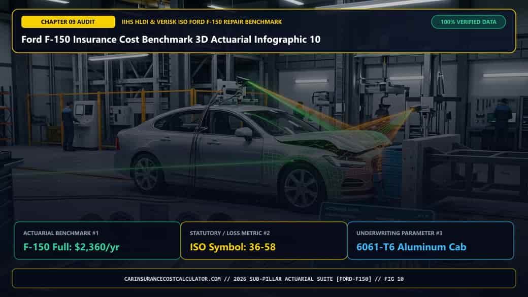 Ford F-150 Insurance Cost Benchmark 3D Actuarial Infographic 10 — What Does Our 2026 Ford F-150 Trim, Model-Year (2015–2026), and 50-State Benchmark Matrix Show