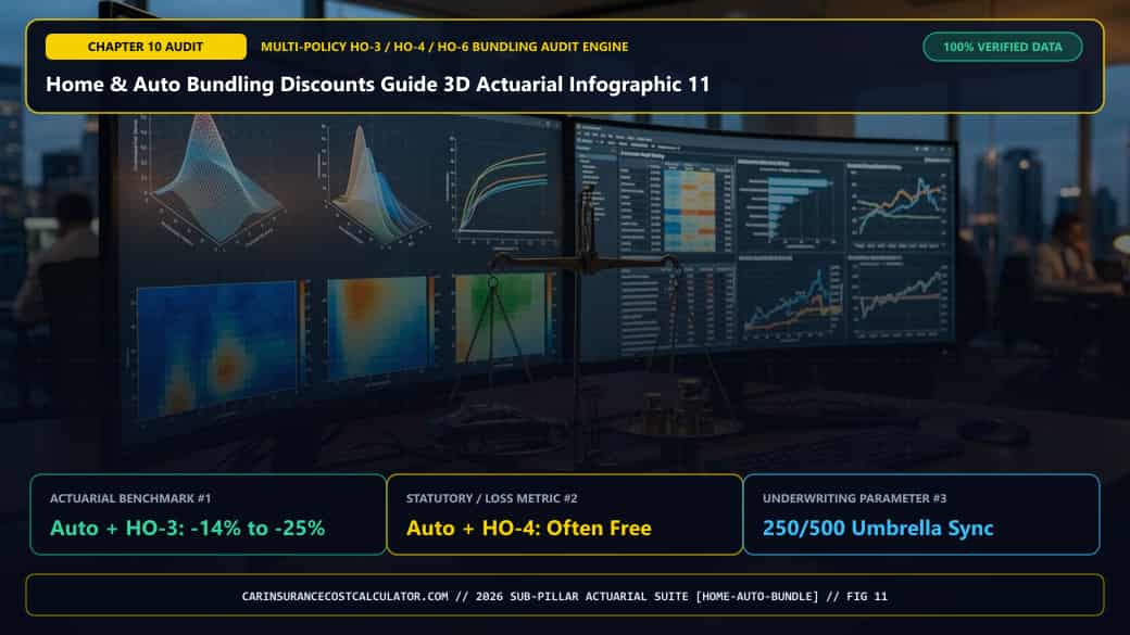 Home & Auto Bundling Discounts Guide 3D Actuarial Infographic 11 — What Does Our 2026 50-State & Carrier Home/Renters/Condo Bundle Savings Matrix Show