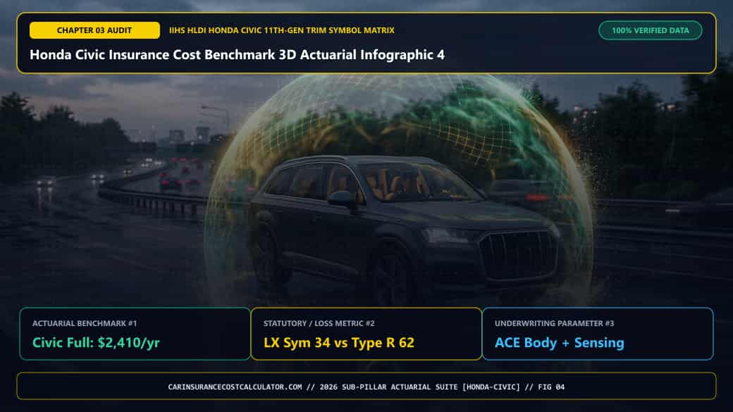 Honda Civic Insurance Cost Benchmark 3D Actuarial Infographic 4 — How Does Honda Sensing (Collision Mitigation Braking System) Reduce Civic Liability Claims