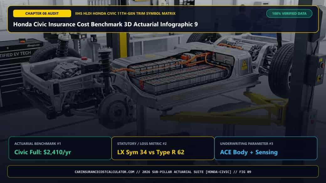 Honda Civic Insurance Cost Benchmark 3D Actuarial Infographic 9 — When Should You Drop Collision Coverage on an Older (8th-, 9th-, or 10th-Gen) Honda Civic