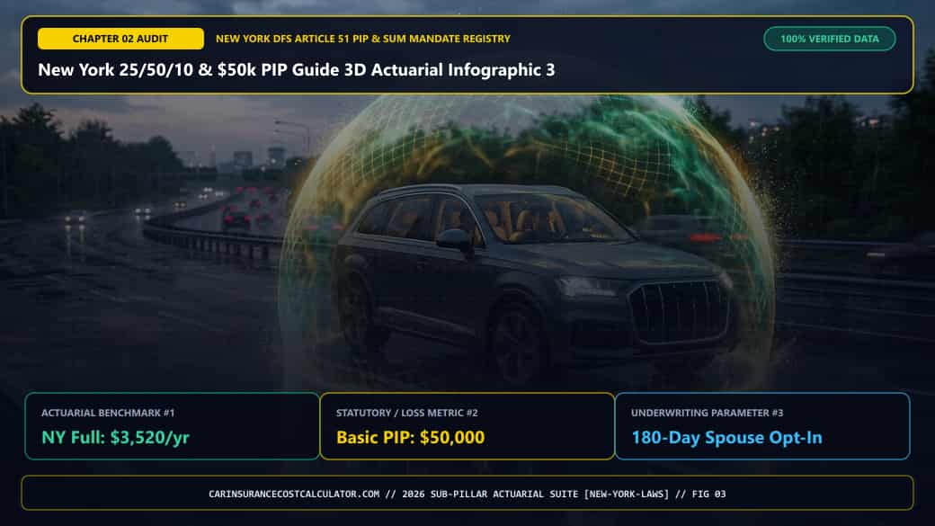 New York 25/50/10 & $50k PIP Guide 3D Actuarial Infographic 3 — What Is New York's Automatic Supplemental Spousal Liability (SSL) Coverage and Should You Opt Out