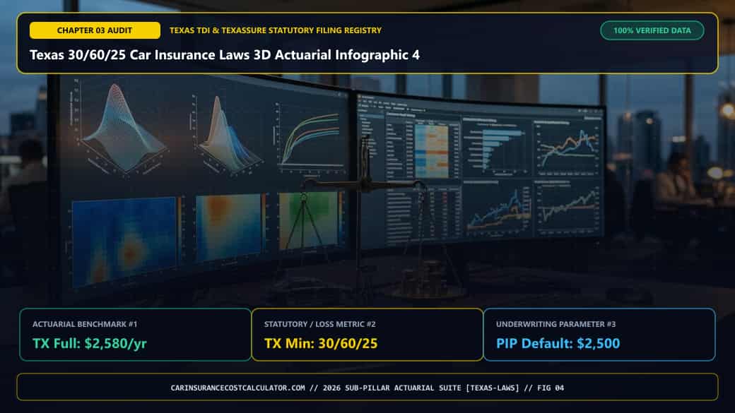 Texas 30/60/25 Car Insurance Laws 3D Actuarial Infographic 4 — How Does the Texas 51% Modified Comparative Negligence Bar Work After a Crash