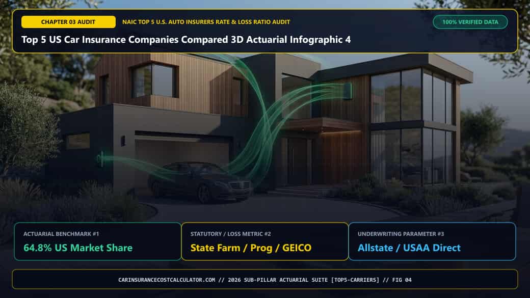 Top 5 US Car Insurance Companies Compared 3D Actuarial Infographic 4 — Why Does Progressive (#2 Market Share) Frequently Beat Competitors After a Ticket, Accident, or DUI